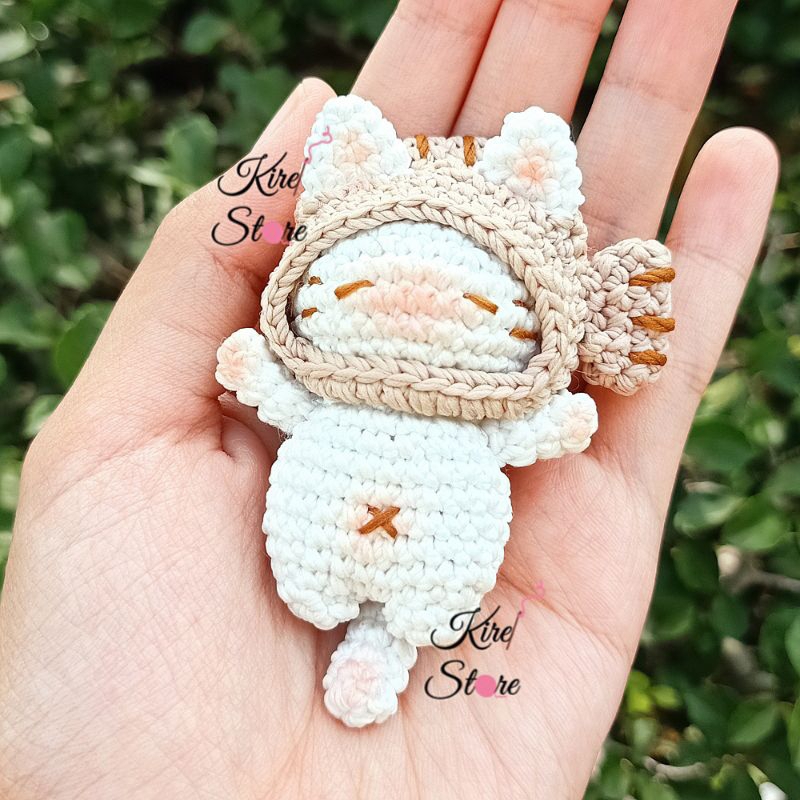 Keychain Taiyaki Cat/Gantungan kunci Kucing Taiyaki rajut