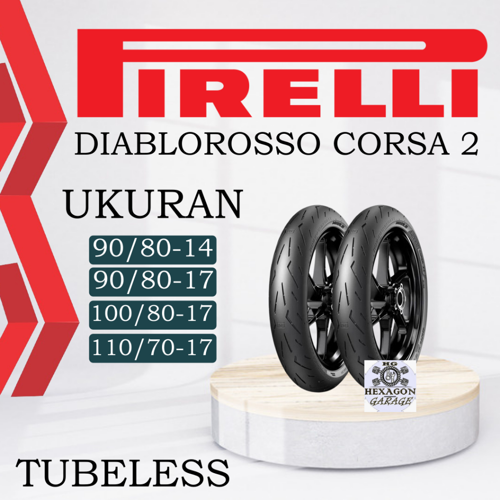 Ban Motor Pirelli Diablo Rosso Corsa 2 90/80-14 90/80-17 100/80-17 110/70-17 Tubeless Ban Pirelli RI