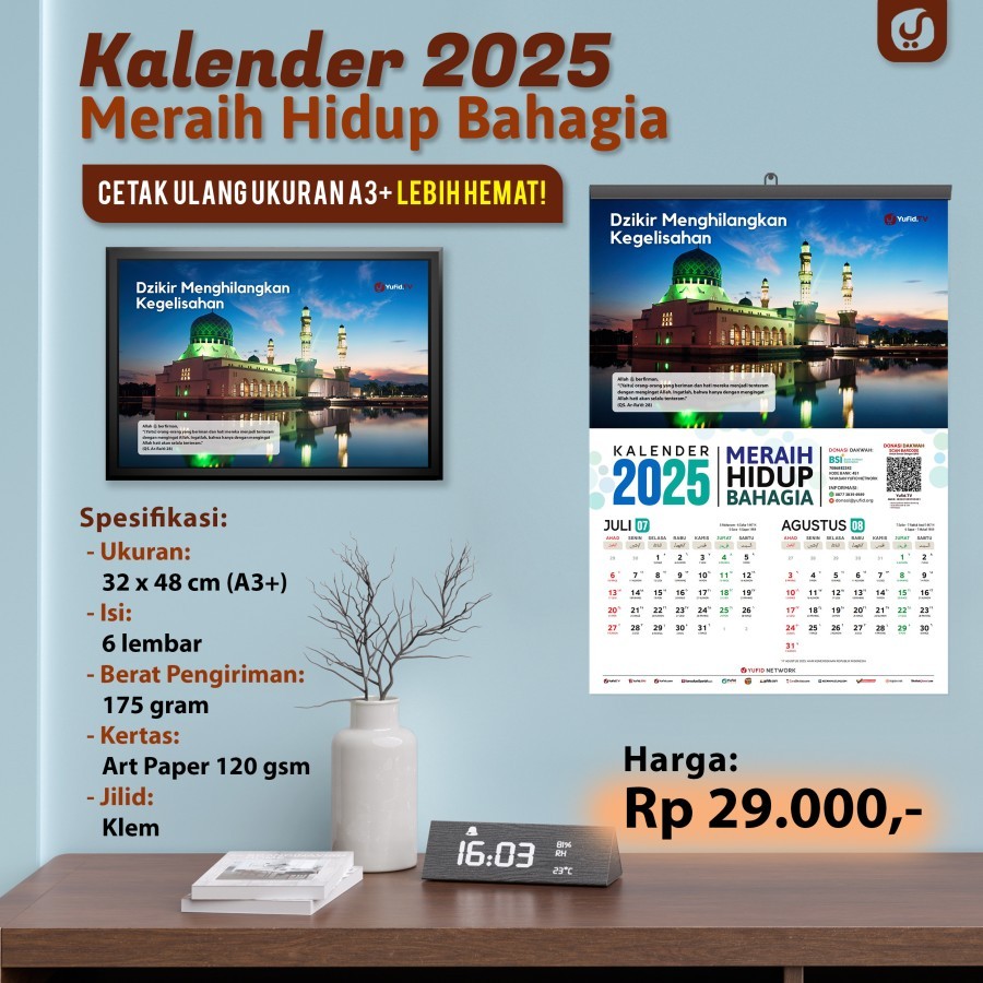 

KALENDER DINDING YUFID 2025 MERAIH HIDUP BAHAGIA - CETAK ULANG UKURAN A3+ LEBIH HEMAT!