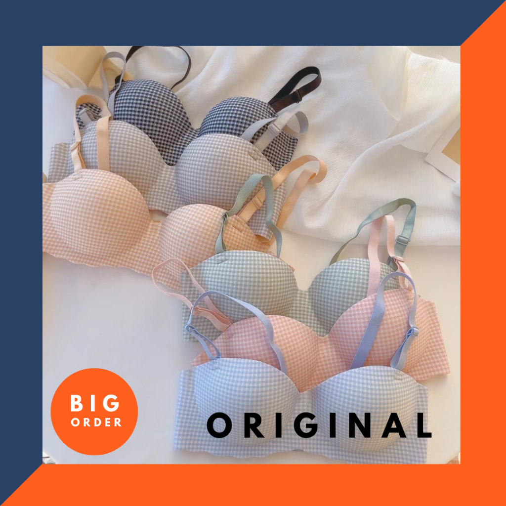 BH BRA WANITA CEWEK PUSH UP BRA LUCU KOTAK-KOTAK - BH52