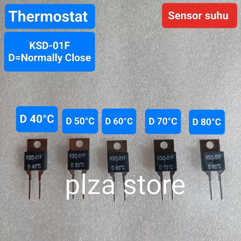 Thermostat KSD-01F D Normally Close Sensor suhu D 40°C/D 50°C/D 60°C/D 70°C/D 80°C termostat  kualit