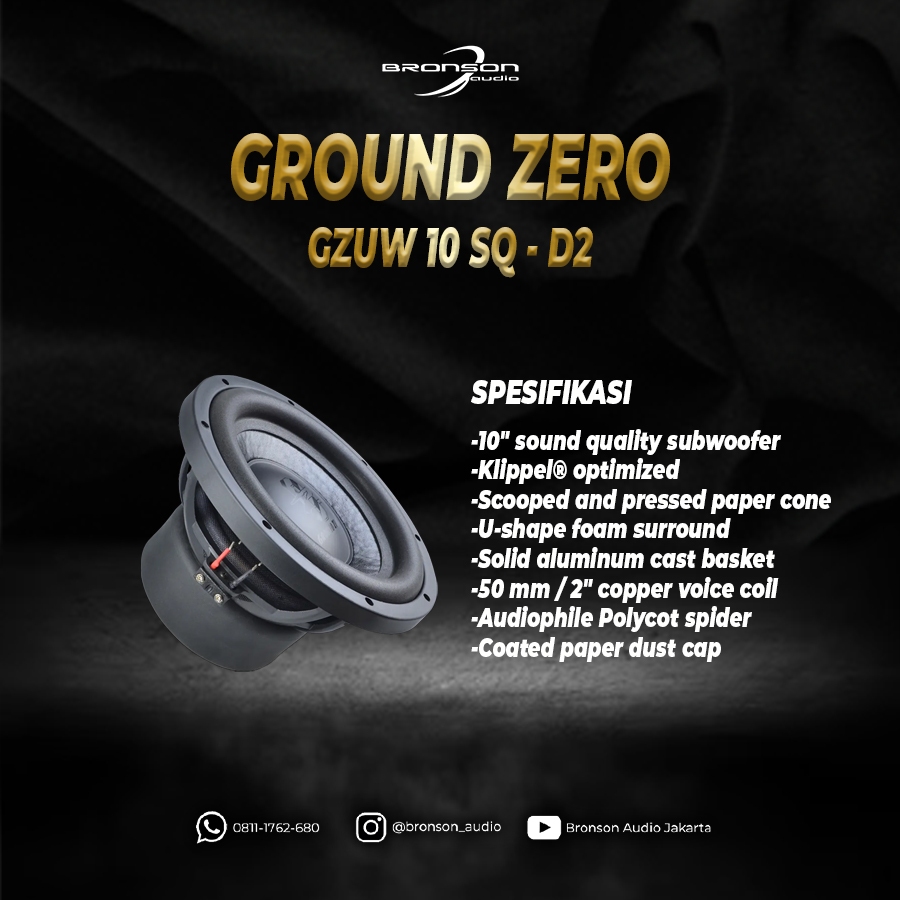 SUBWOOFER PASIF GROUND ZERO GZUW 10 SQ - D2