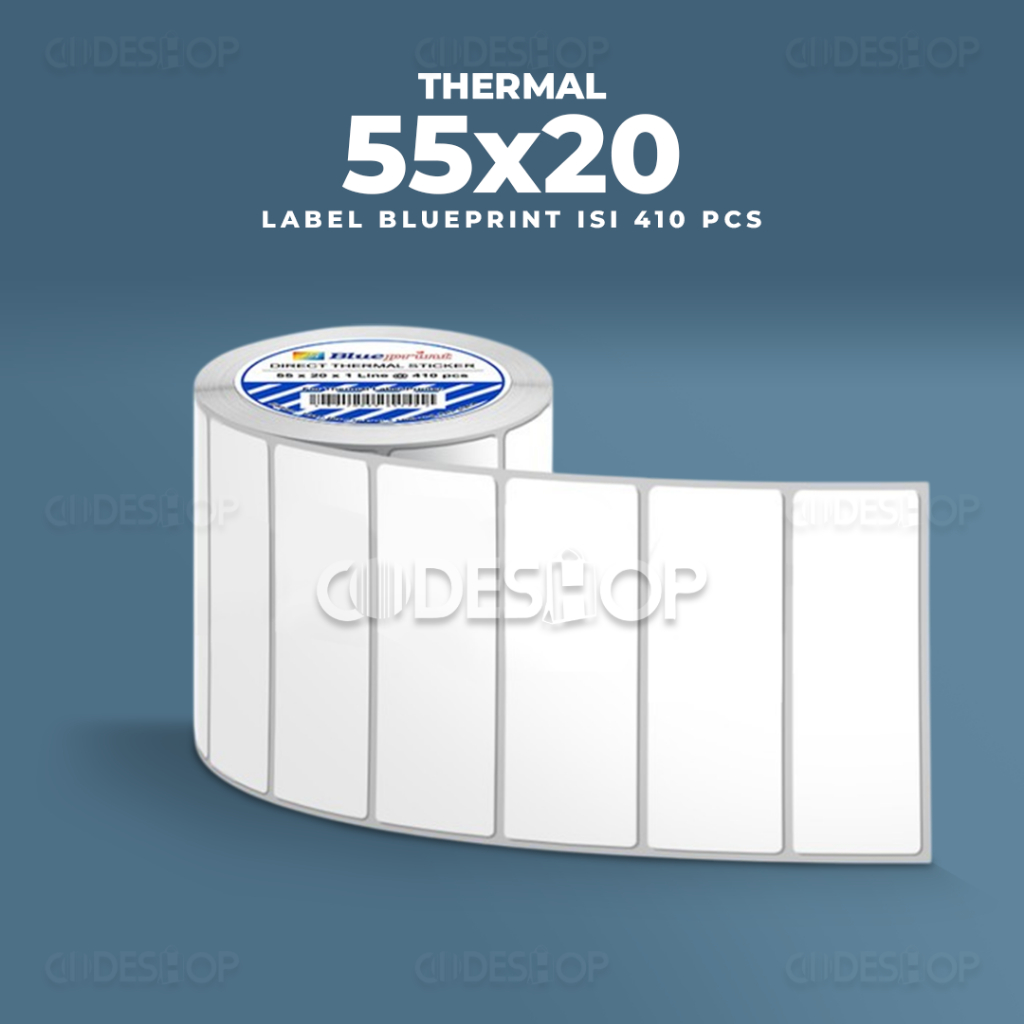 

Kertas Label Barcode BLUEPRINT 55x20mm Bahan Thermal Printer Bluetooth