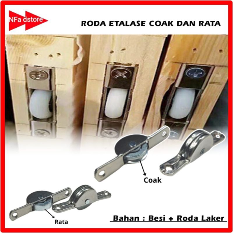 Roda Ulih Kecil Size 3/4 Inch.1 Inch / Roda Etalase / Roda Laher Coak dan Rata