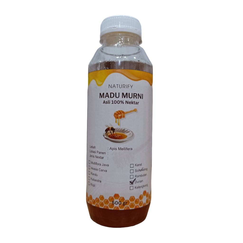 

Naturify Madu Murni Asli Nektar Bunga Durian 500 Gram