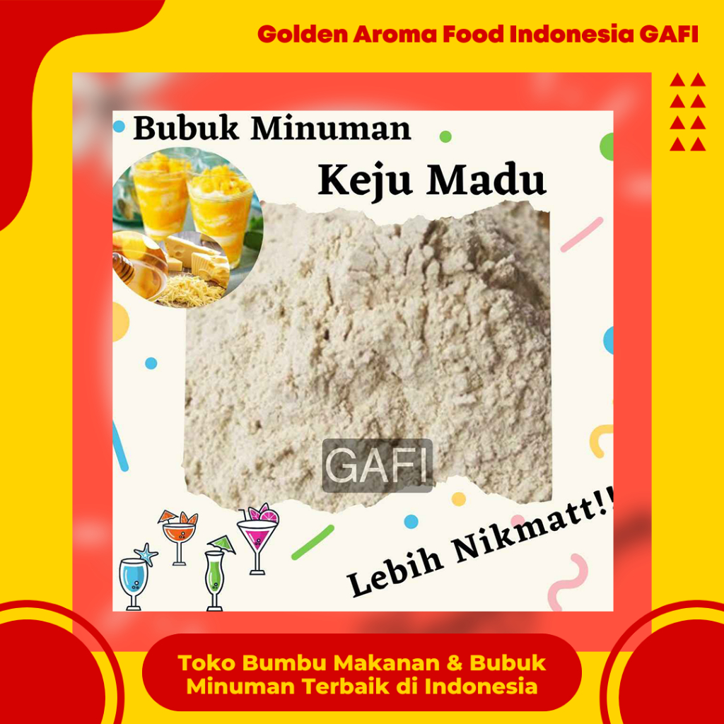 

GAFI Food Bubuk Minuman Rasa Keju Madu 1 Kg Enak Murah Halal, Honey Cheese Drink Powder 1Kg