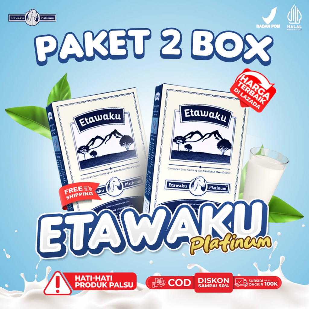 

Paket 2 Box Etawaku Platinum 400 gr | Susu Kambing Etawa Krimer Bubuk Terapi Pernafasan & Kesehatan