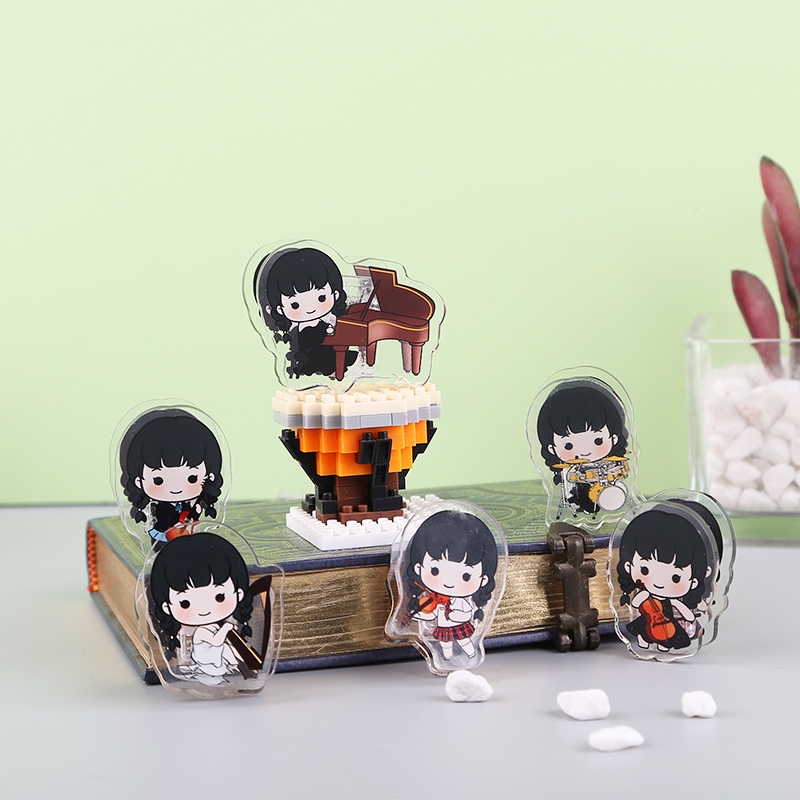 

Jepit klip kertas motif instrumen kartun pemain piano biola folder gadis file musik hadiah kecil