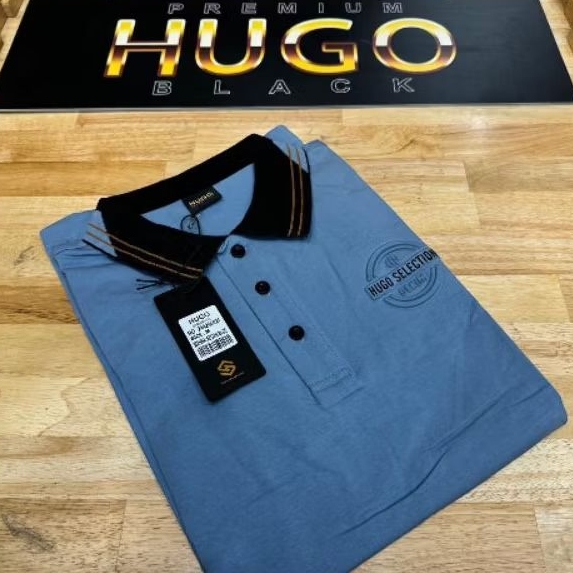 [Krah HUGO Spandeks] Kaos Krah Hugo Pria/Cowok/Laki-Laki SlimFit Bahan Spandeks Lengkap Ukuran