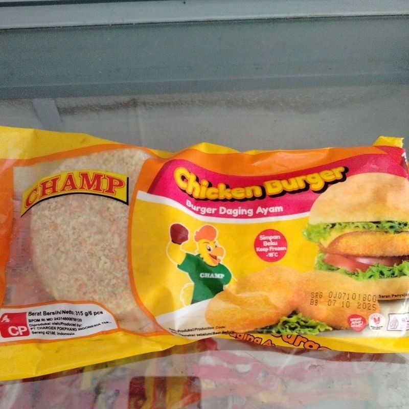 

Champ Chicken Burger 315 g (Isi 6 pcs)