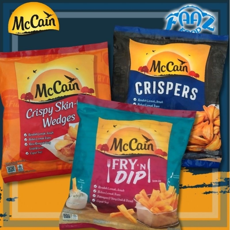 

Kentang Goreng Bumbu McCain 400gr (Mc Cain Kentang Wedges Bumbu, Kentang Crispers)