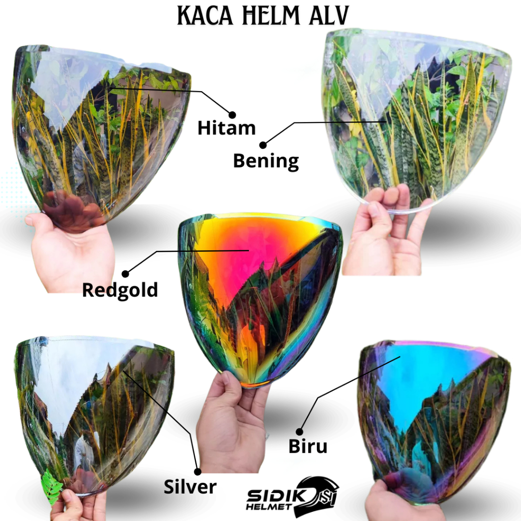 (TERLARIS)Visor Helm ALV Utron lama, Alv Ultron Pro dan Alv Genos Original, Kaca Bening,silver, smok