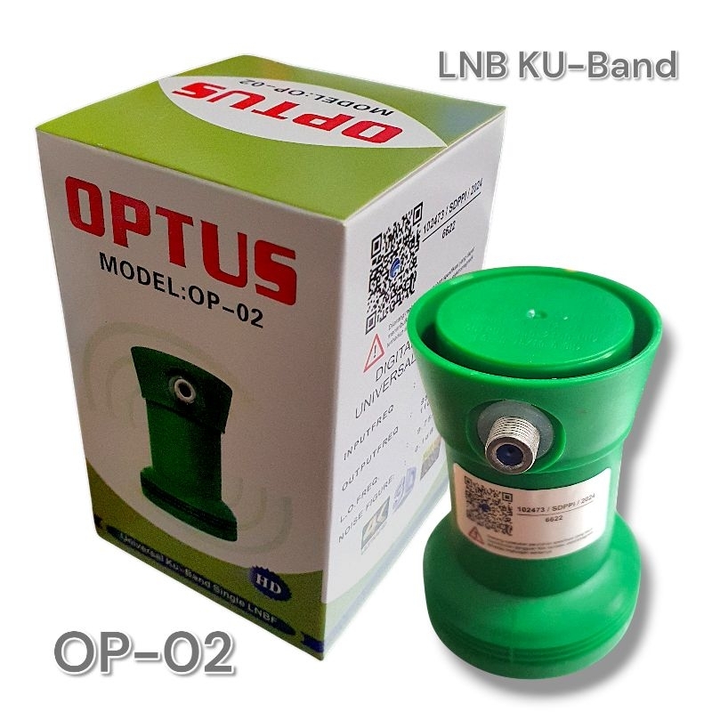Lnb KU Band Universal single OPTUS OP 02 untuk Kvision, Nex parabola, Optus, Transvision digital par