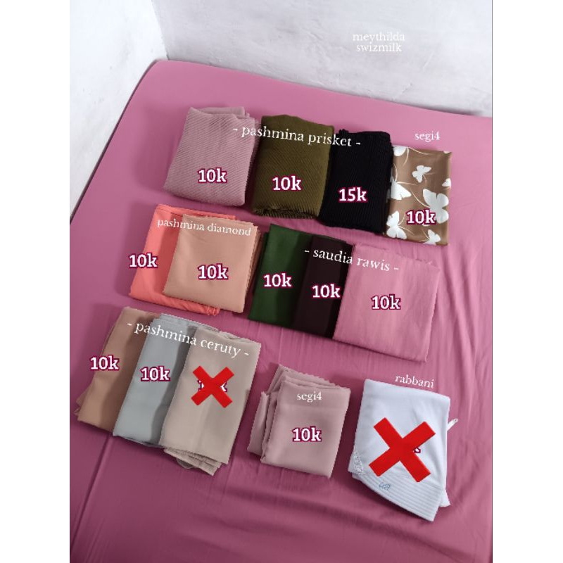 PRELOVED PASHMINA HIJAB KERUDUNG RABBANI CERUTY SEGIEMPAT PRISKET DIAMOND