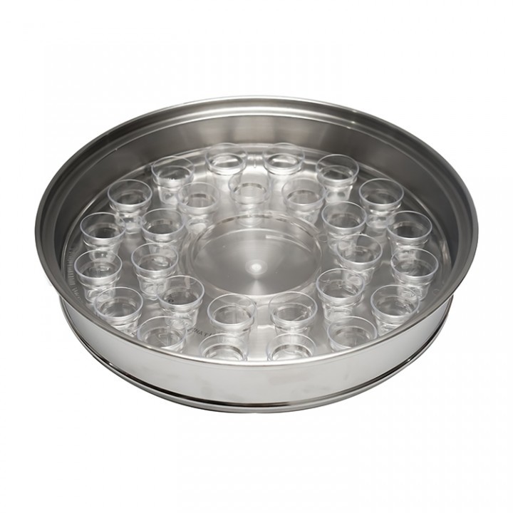 Nampan Perjamuan Kudus Stainless Steel 27 cawan wadah perjamuan kudus piring perjamuan kudus stainle