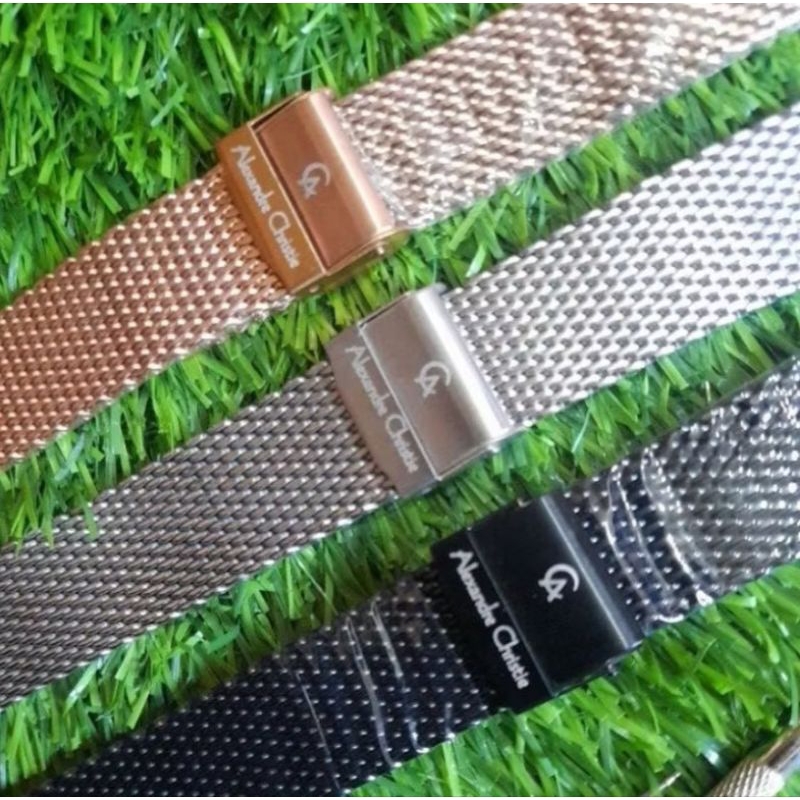 Strap Tali Jam Tangan Alexandre Cristie Rantai Pasir Stainles Steel Tali Alexandre Cristie