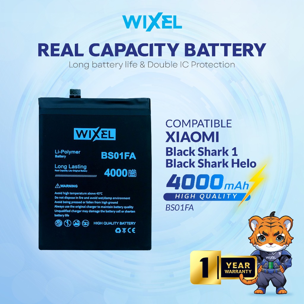 WIXEL Baterai XiaoMi BS01FA Black Shark 1 BlackShark Helo Double Power Real Capacity 100% Original O