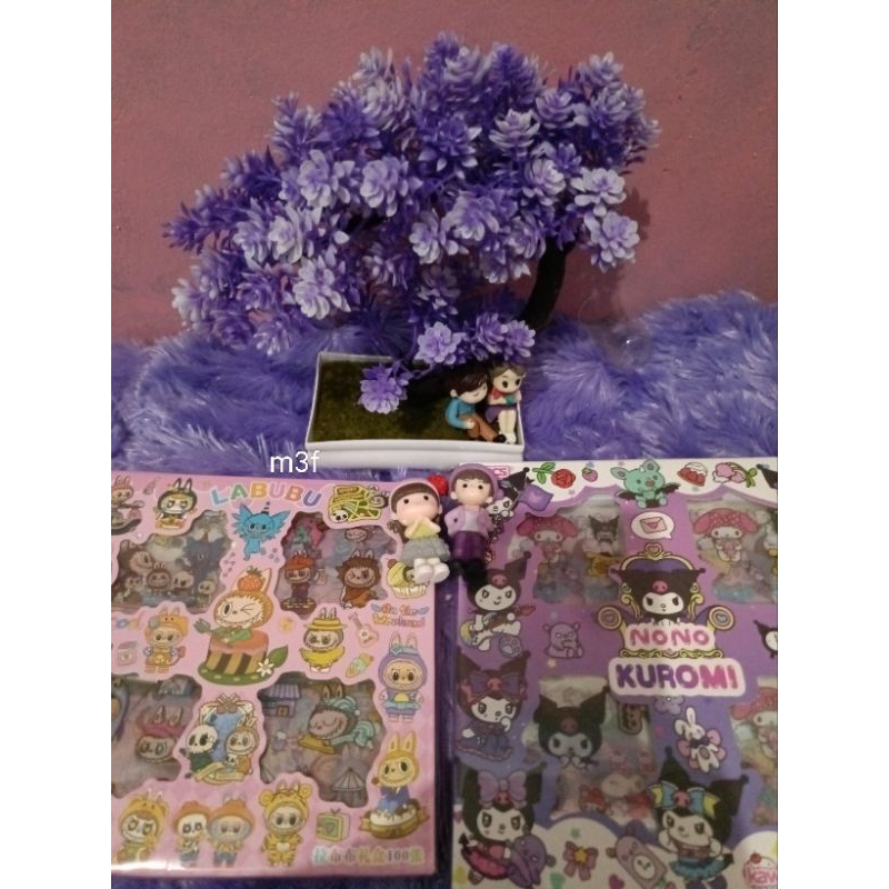 

sticker kuromi dan labubu 1box isi 100