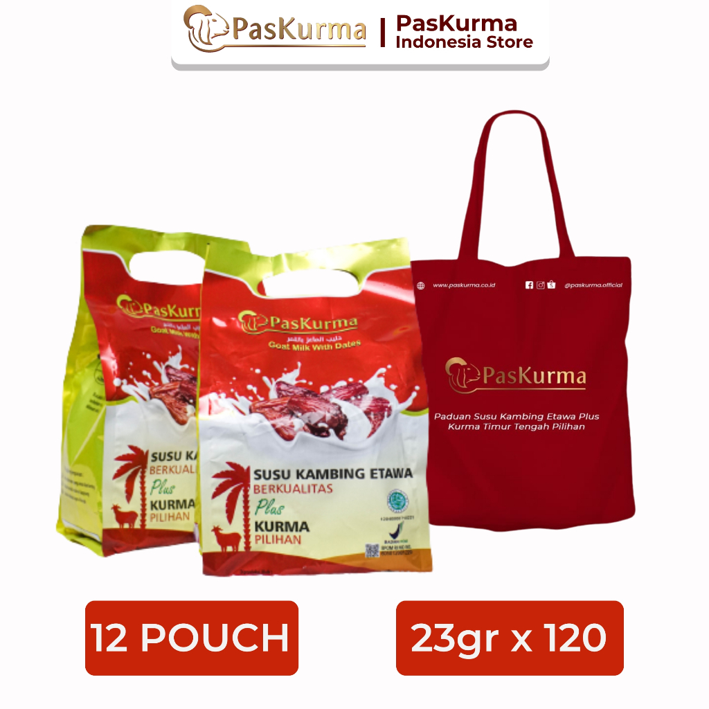 

PASKURMA Susu Kambing Etawa plus Buah Kurma - 12 Pouch - 12 x 230gr