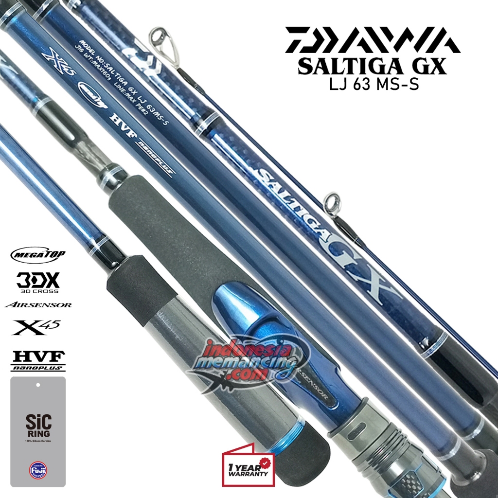 Joran DAIWA SALTIGA GX LJ | Ring Fuji SiC | PE#0.8-3 |185 s/d 191cm|Laut Jigging| Bergaransi~IMStore