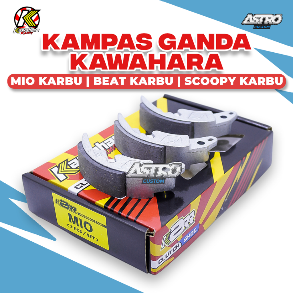 Kampas Ganda Kawahara Beat Fi Scoopy Fi Karbu Vario 110 Fi Clutch Shoe K2RR Carbon Upgrade CVT