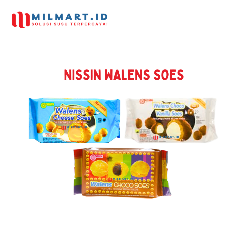 

NISSIN WALENS SOES 100 G CHOCO/CHEESE/CHOCO VANILA CAMILAN SOES KRIM COKLAT