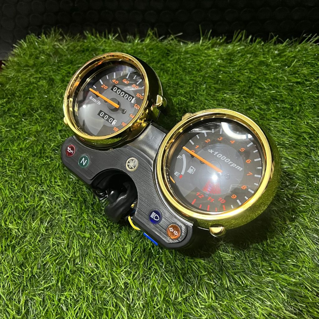 SPEEDOMETER SPIDOMETER RX KING NEW BULAT 2004 HITAM LIST CROME LIST GOLD