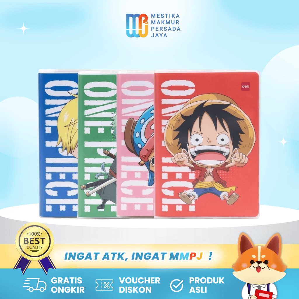 

Deli Buku Tulis Sekolah A5 Karakter One Piece Isi 72 Lembar 70 Gsm EN008