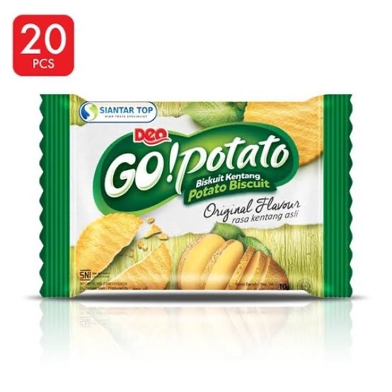 

Go Potato Biskuit Kentang Rasa Original 1 Pak Isi 20 Bks / biskuit kentang / potato biscuit original