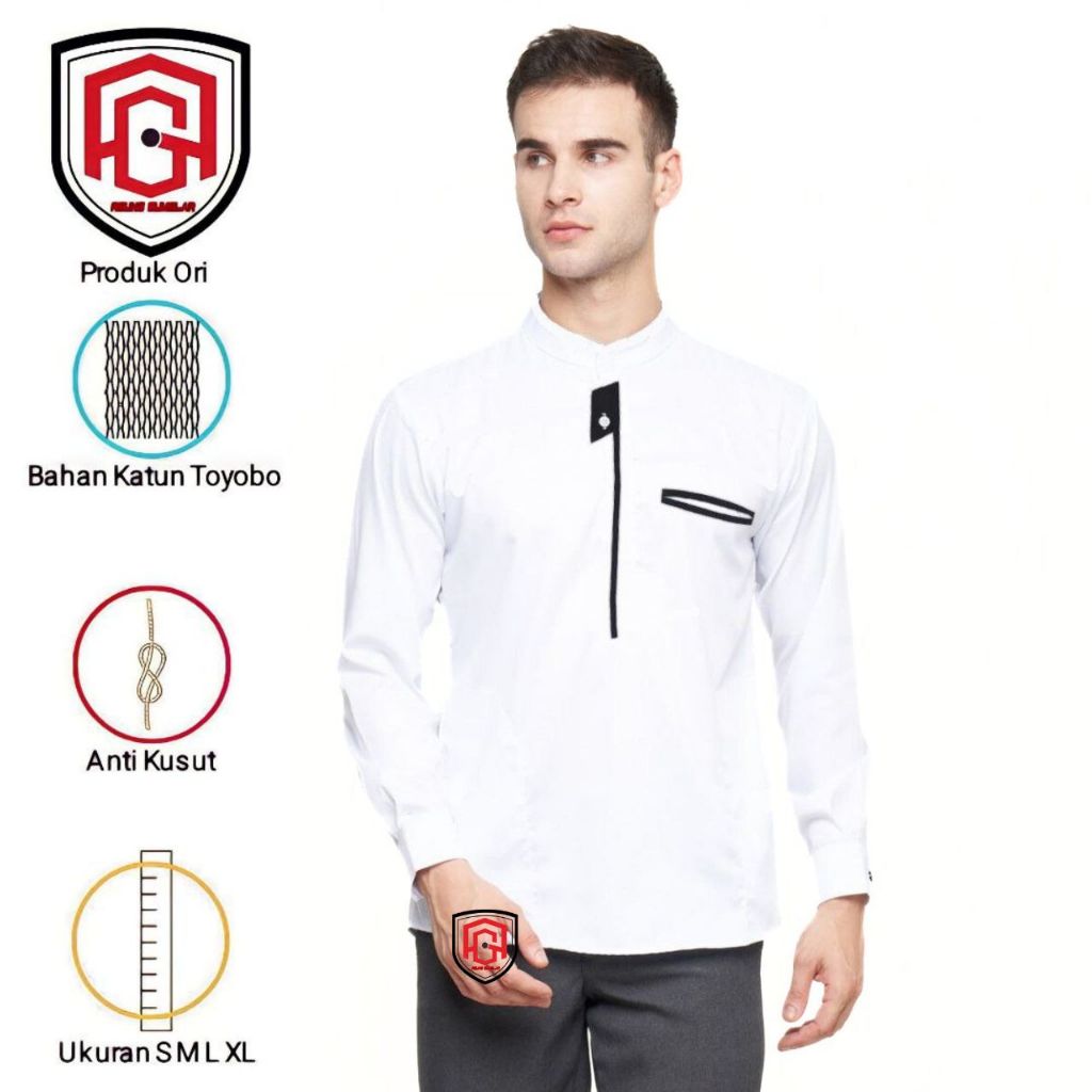 KEMEJA BATIK PRIA LENGAN PANJANG SIZE M L XL XXL Baju Koko | Koko kombinasi | Koko Hadroh | Fashion 