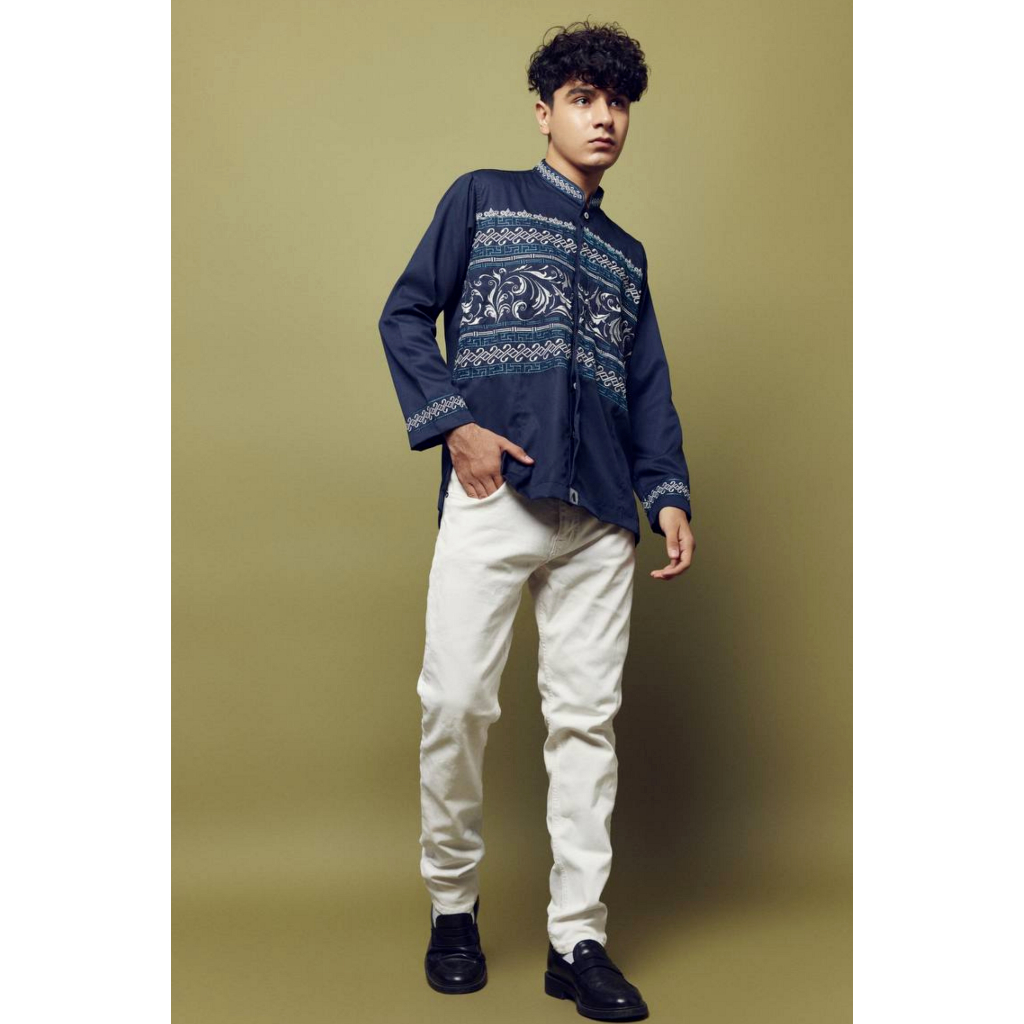 BAJU KOKO AL-ACHWAN CAIRO NAVY / BIRU NAVY TANGAN PANJANG