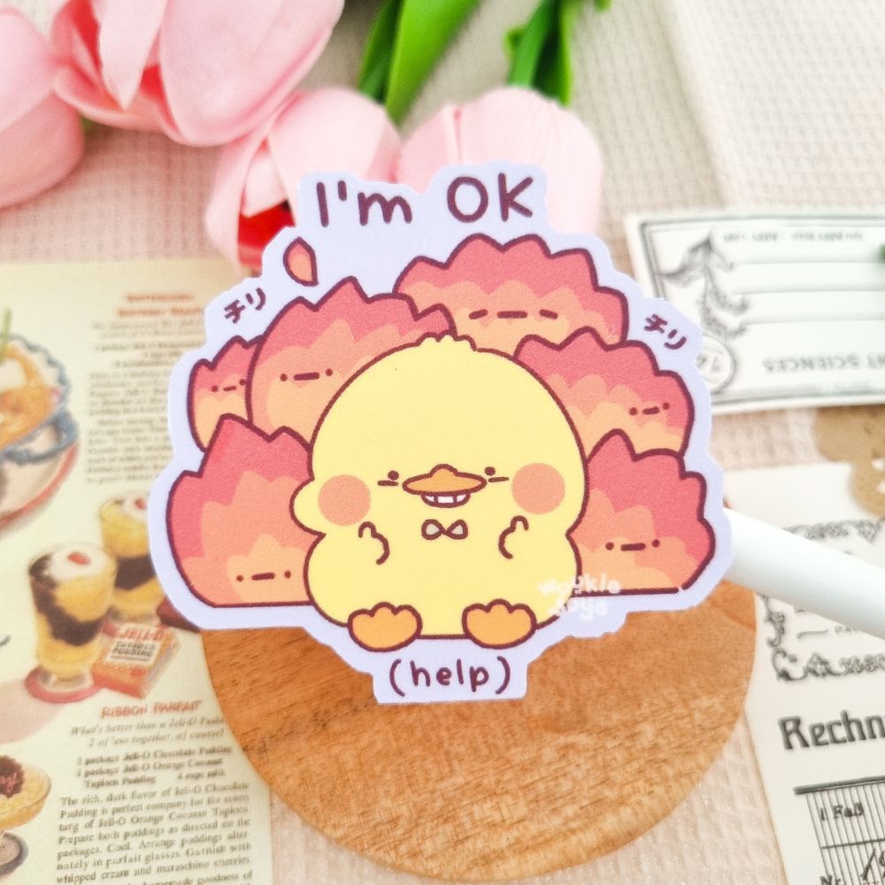 

WINDA LEE Wuukie Funny Pun Jumbo Glitter Sticker Die Cut / Stiker Satuan Quotes Bebek