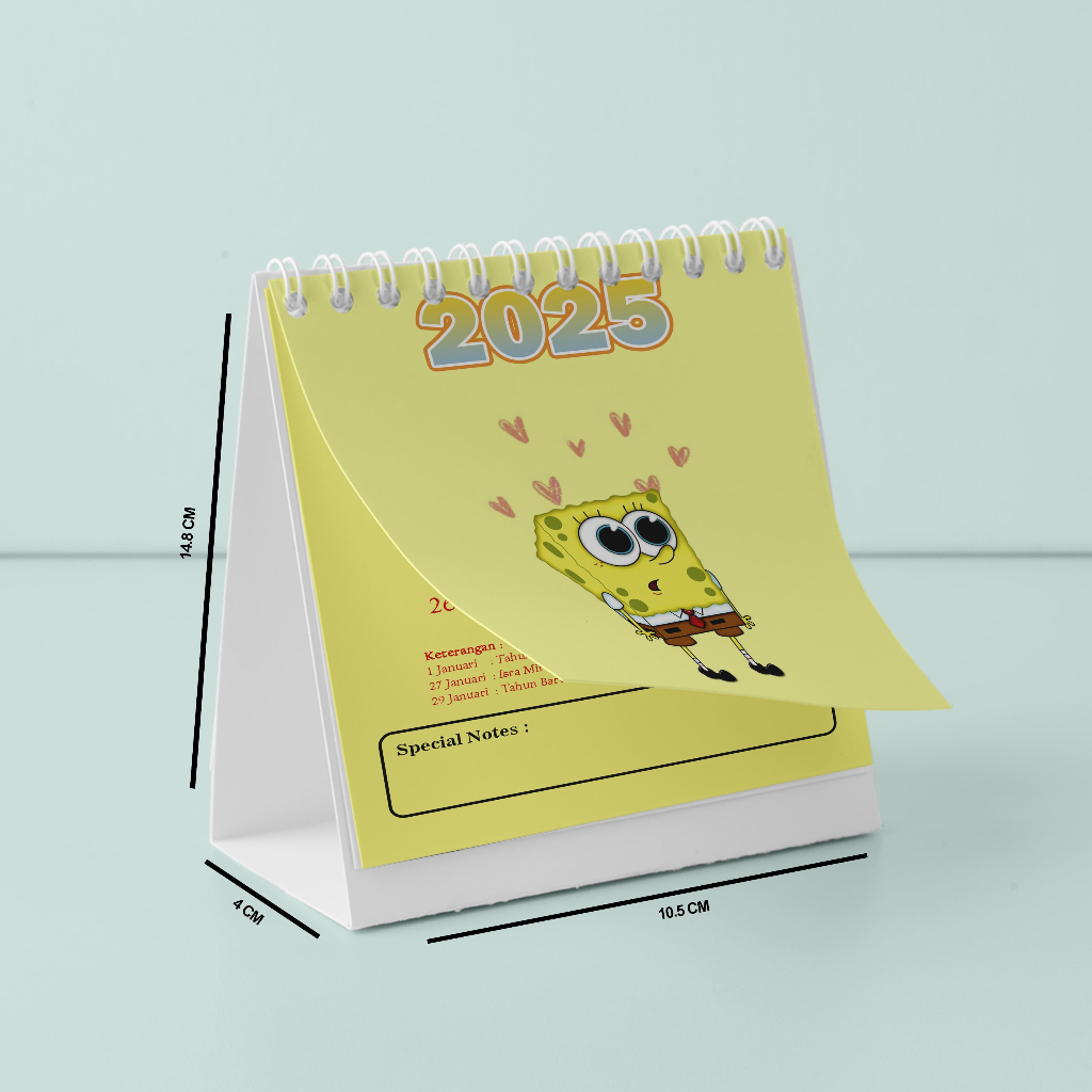 

Kalender Meja Mini 2025 Portable Edisi Spongebob II Praktis dan Berkualitas II Custom