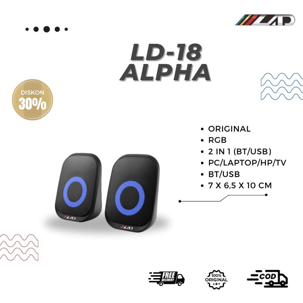 ORIGINAL SPEAKER LAPTOP 2 IN 1 BLUETOOTH LAD LD-18 ALPHA RGB SPEAKER TV SPEAKER PC SPEAKER LAPTOP