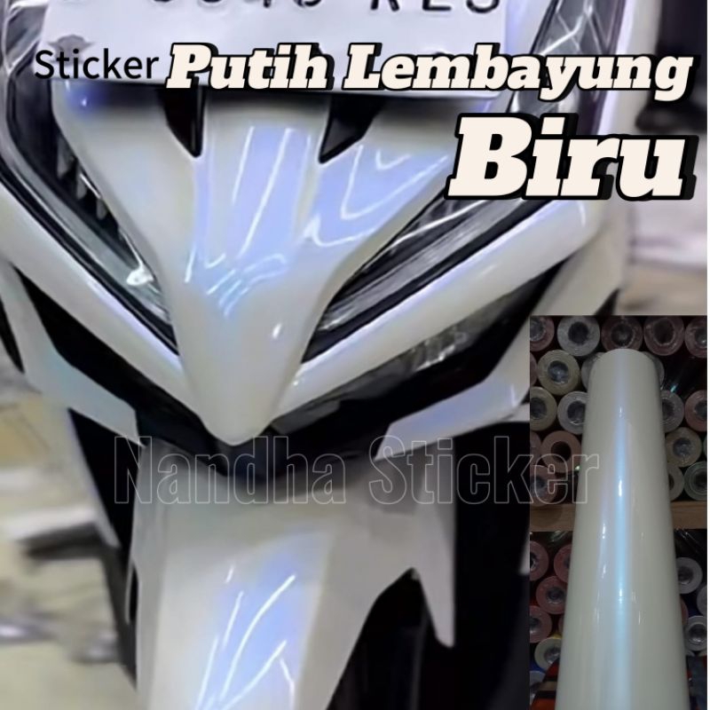 skotlet sticker putih lembayung biru