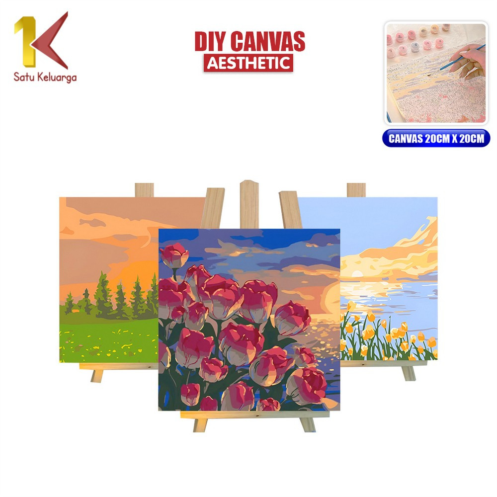

Satu Keluarga Paint By Number Kit 20x20cm A110 DIY Canvas Acrylic Aesthetic Kanvas Siap Lukis Kit