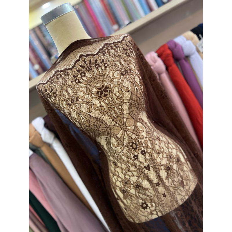 Kain Panel Chantily Lace Lea Brokat Brukat Kebaya Premium Original