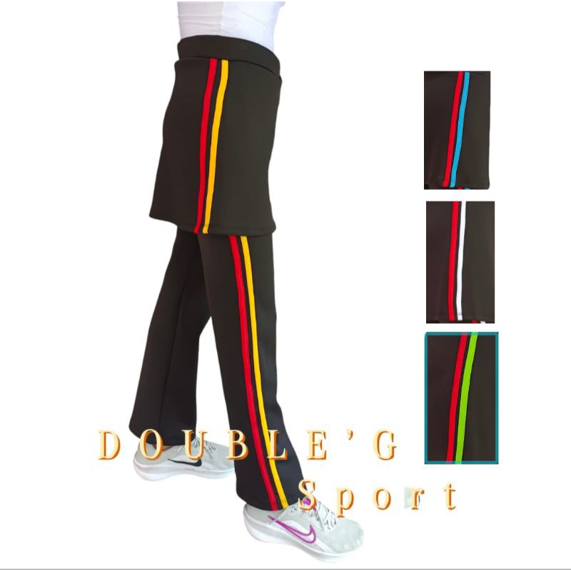 CELANA ROK SENAM LIS/GARIS  Celana rok olahraga wanita Terbaru/Celana Rok Jumbo/Celana Rok Zumba Gym