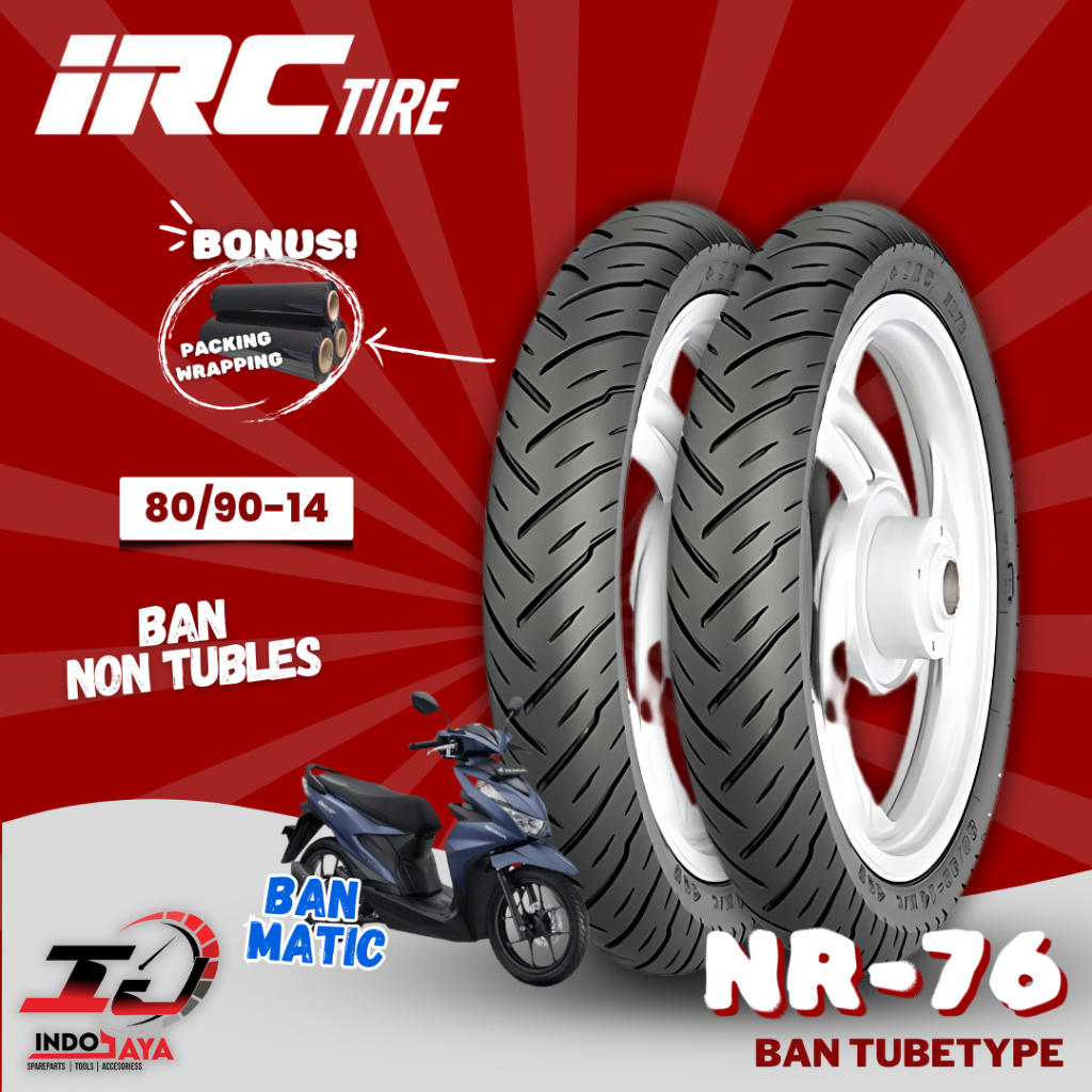 [BAYAR DI TEMPAT] IRC NON TUBLES / TUBETYPE NR76 (80/90-14) BAN IRC TUBETYPE NR 76 / NR-76 / BAN LUA