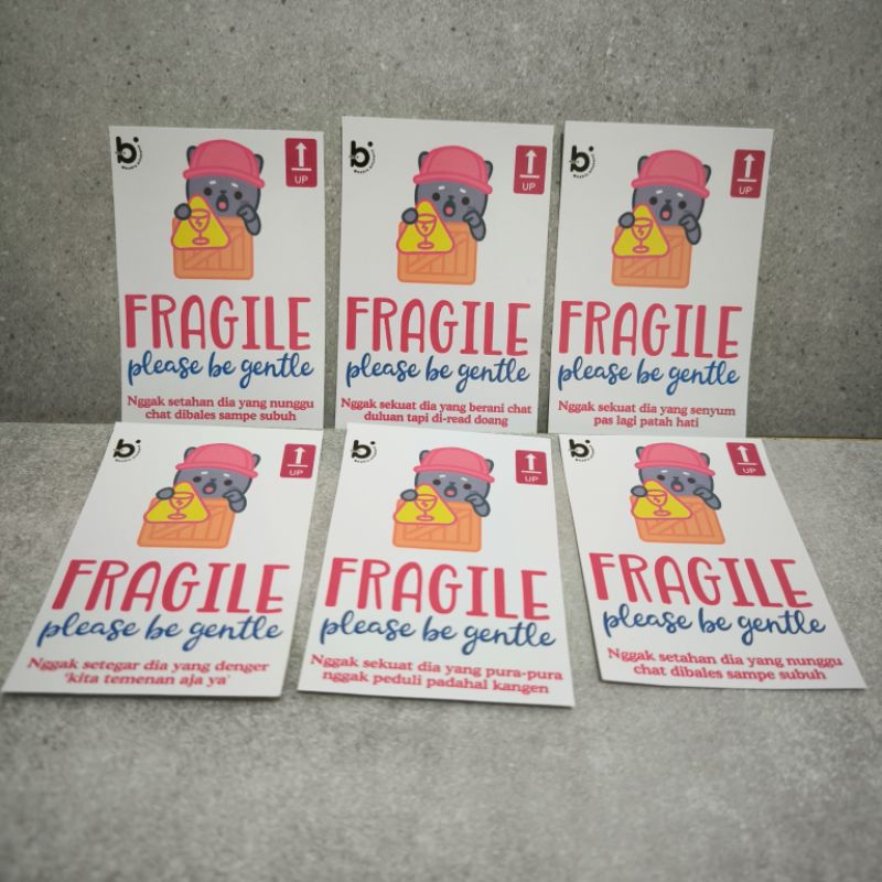 

Print Stiker Fragile Custom 7x10.5 - bisa custom brand - logo - tulisan
