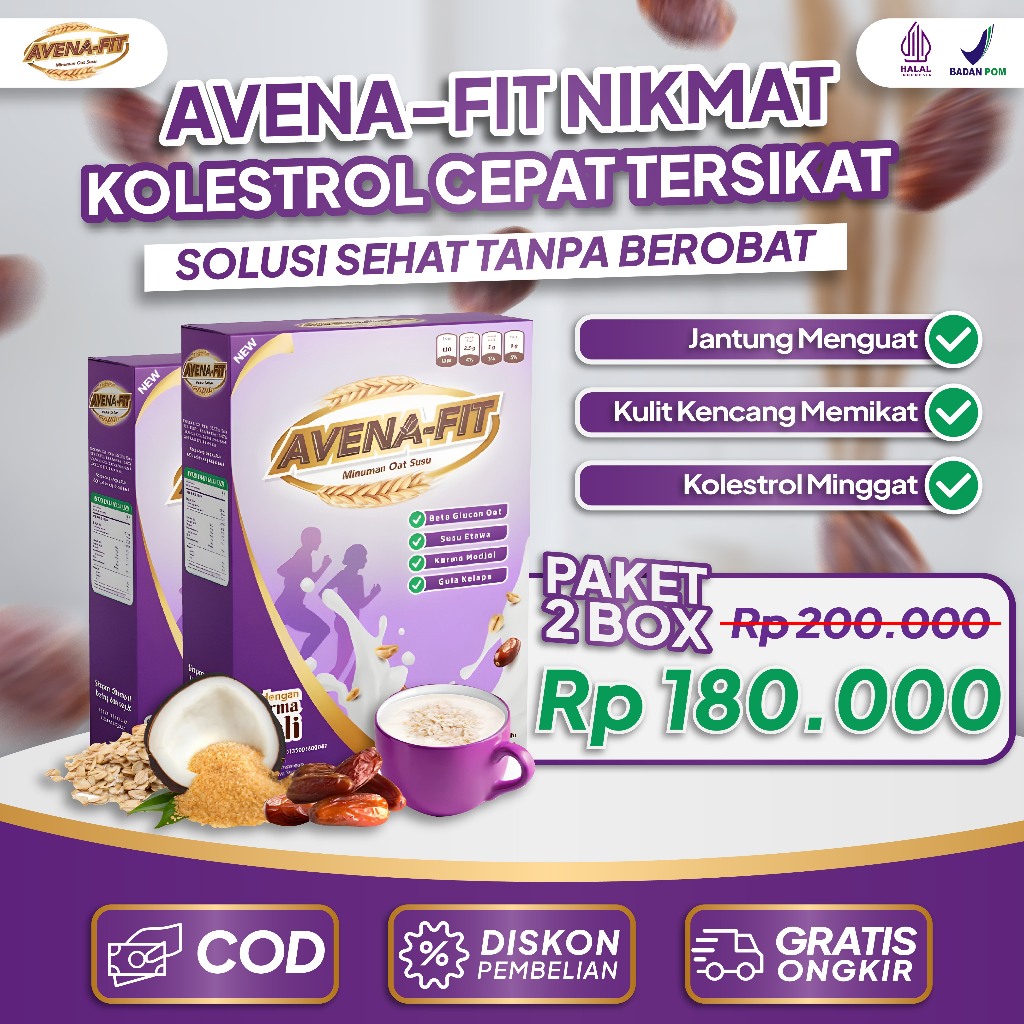 

Avenafit Paket 2 Box Solusi Sehat Turunkan Kolesterol Jahat Dalam Tubuh