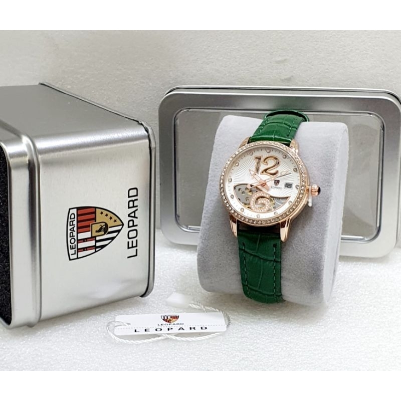 LEOPARD Jam Tangan Kulit Wanita Original Anti Air Branded Leather Asli Water RESISTANT Original