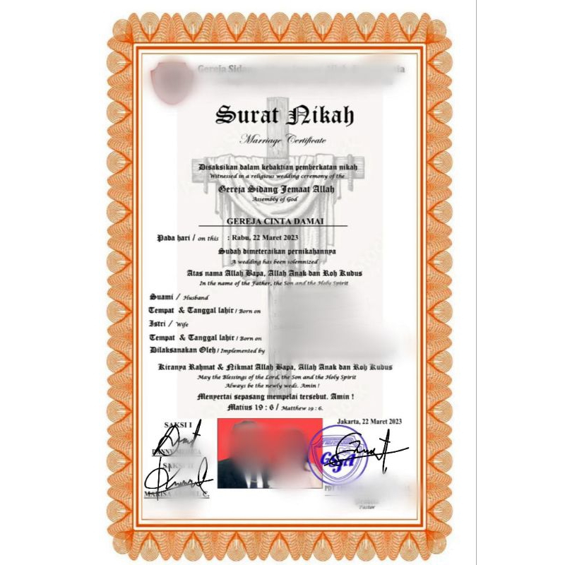 

surat pemberkatan greja/baca diskripsi