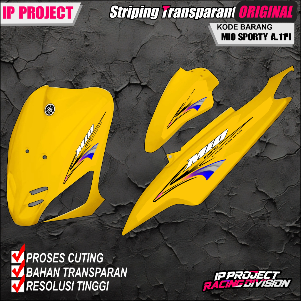 (COD) STIKER STRIPING ORIGINAL MOTOR YAMAHA MIO SPORTY TAHUN 2011 DESAIN HOLOGRAM TRANSPARAN