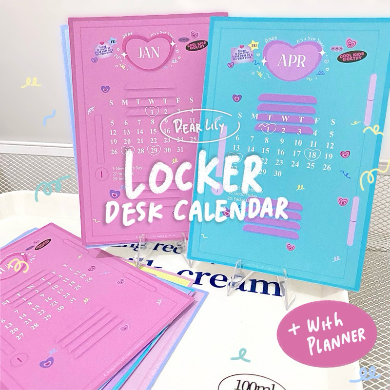 

Dear Lily - 2025 Mini Locker Calendar Planner / Pastel Desk Calendar / Kalender Meja Mini Desain Aestetik Lucu / Kalender Planner 2025 Estetik / Kalender Kantor / Standing Mini Calendar