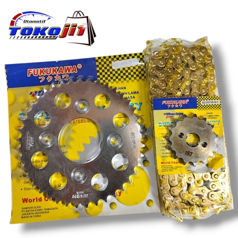 GEAR SET GIR PAKET RACING 428H KARISMA SUPRA X125 BLADE REVO SUPRA HELM IN ORIGINAL FUKUKAWA