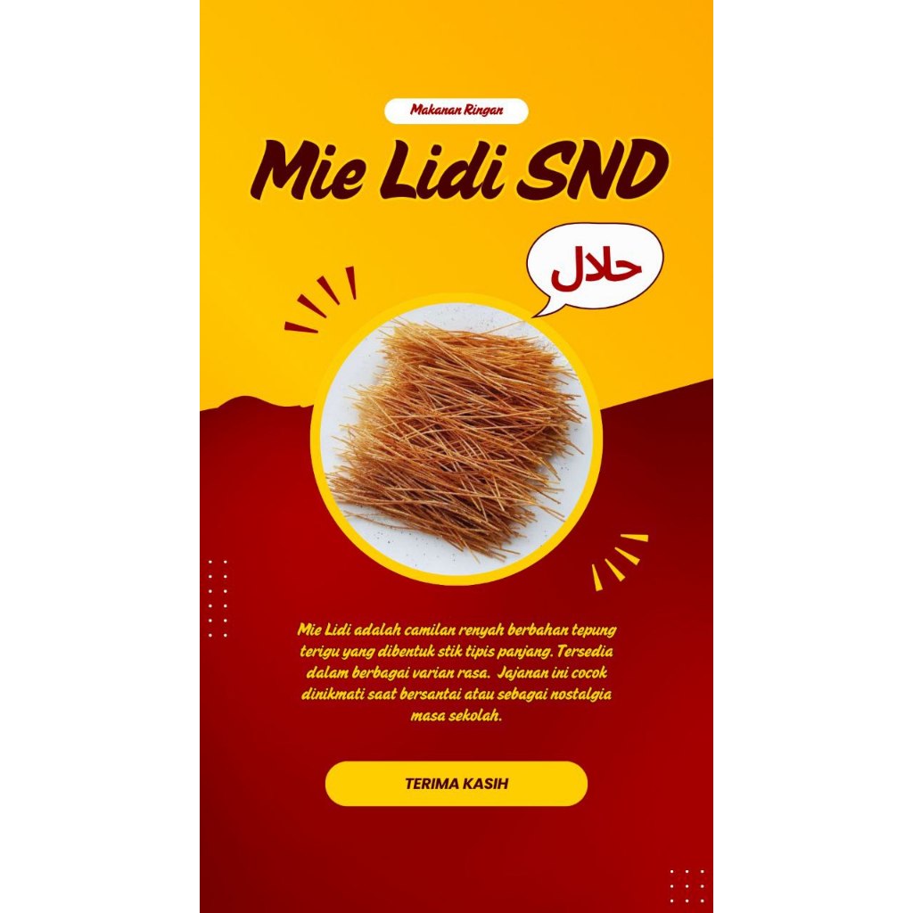 

Mie Lidi Snack Cemilan Kekinian SND