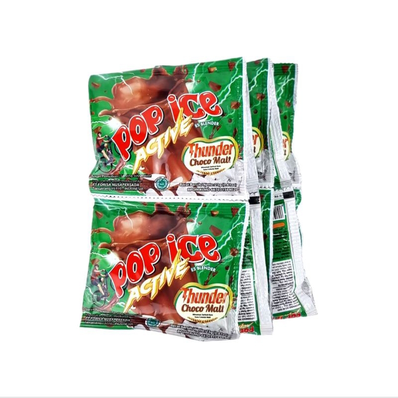 

Pop Ice Milk Shake Powder - Rasa Choco Malt (1 renceng/10 sachet)