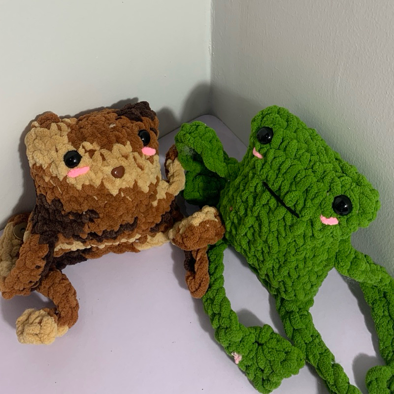 Crochet Frog Leggy Bag Charm | Plushie