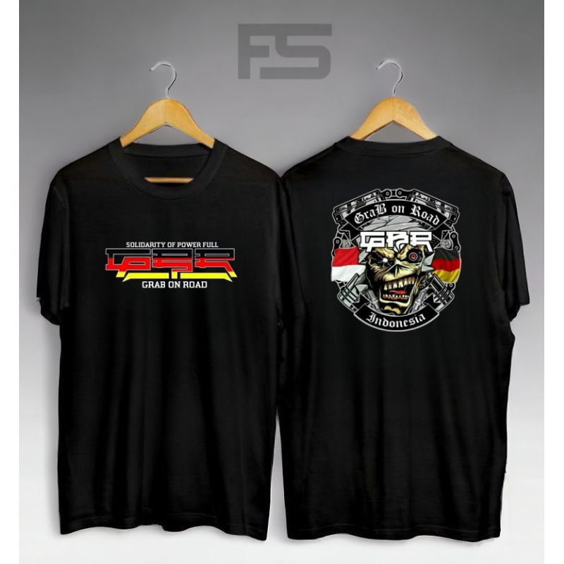 KAOS T-SHIRT GBR GRAB ON ROAD ATRIBUT GBR MURAH ATASAN OBLONG PRIA SEMI KATUN 30S